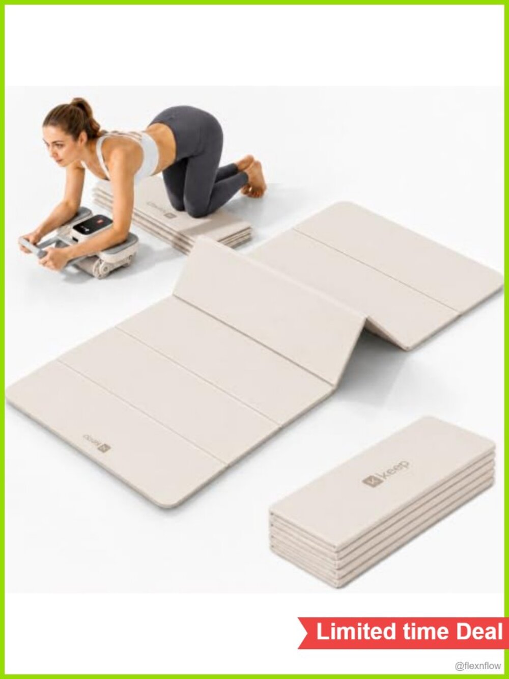 Foldable Yoga Mat 7mm Thick Non-Slip TPE Fitness Mat for Home Gym Exercise